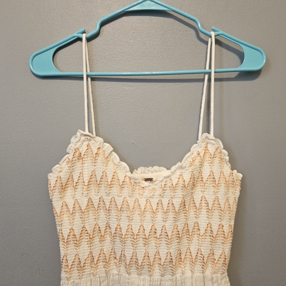New Free People Women’s Sweet Nothings Cotton Gauze Midi Sundress Ivory Medium M - Picture 3 of 6